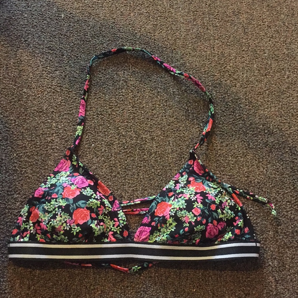 Floral bikini top with sports band